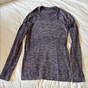 Lululemon Athletica Gray Fitted Long Sleeve Sweatshirt